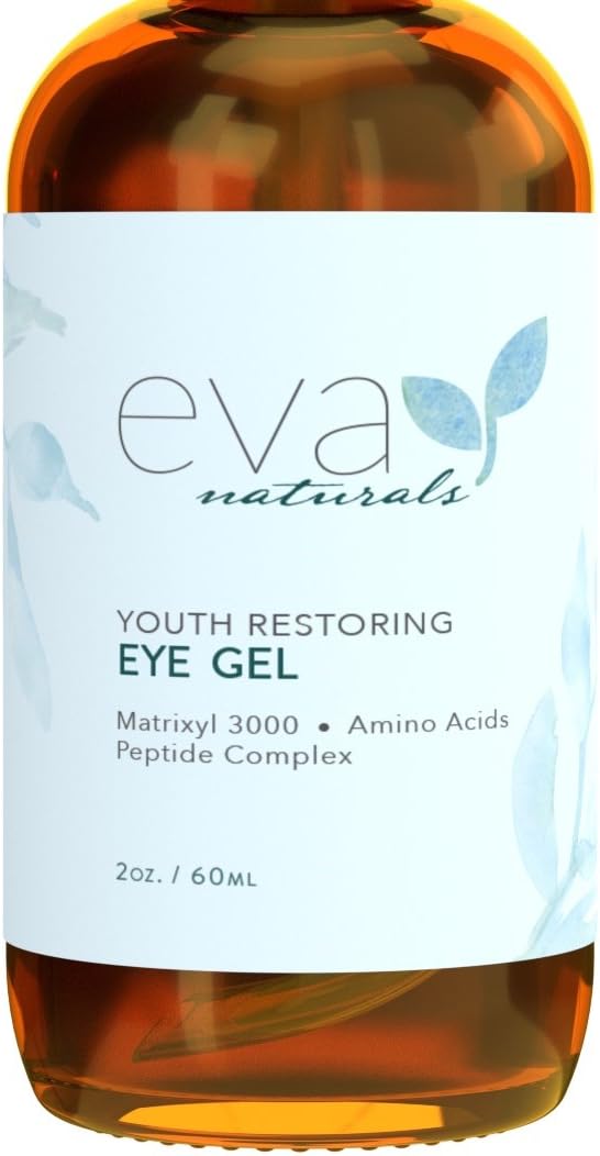 Eva Naturals Eye Gel - Best Firming Eye Cream Treatment for Dark Circles, Puffy Eyes, Crow's Feet Wrinkles & Fine Lines