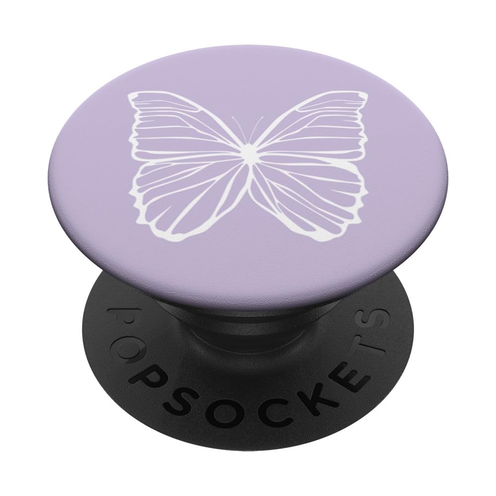 White Light Pastel Purple Butterfly PopSockets Adhesive PopGrip