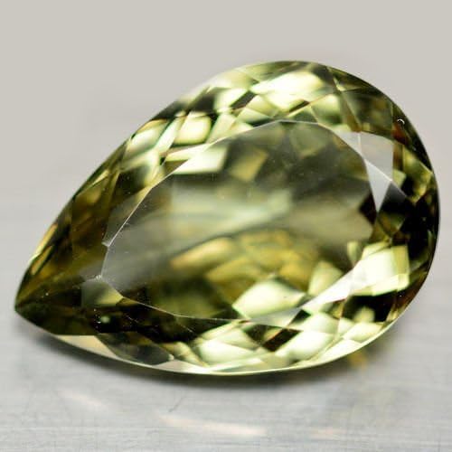 iProGallery Materials: 20.1 Ct. / 22 mm All Natural Unheated/Untreated Faceted Pear Cut Green Amethyst Gemstone Collection