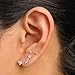 925 Sterling Silver Sparkling Purple Swarovski Crystal Flower Vine Cuff Earrings
