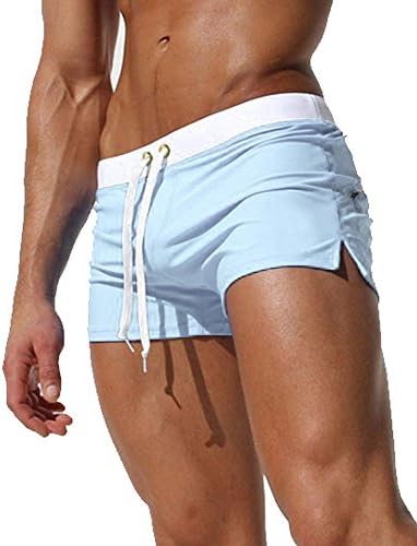 Men Swim Trunks Shorts Beach Shorts with Zipper Pockets