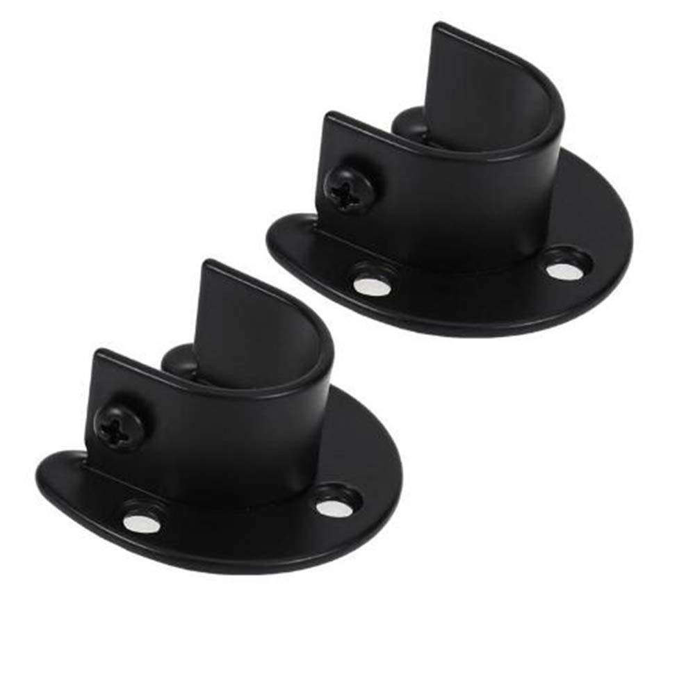 KAFENDA 2pcs Wall Mounted Clothes Rod Bracket, Curtain Rod Bracket, Shower Curtain Rod Socket for 1" Diameter Clothes Rail