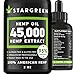 Hemp Oil for Pain Relief - 10000 MG - Vitamin D, E & Omega 3, 6, 9 - All Natural Pain, Anxiety & Stress Relief - Made in USA - Anti-Inflammatory, Hip & Joint Support - Provides Natural Calm Sleep