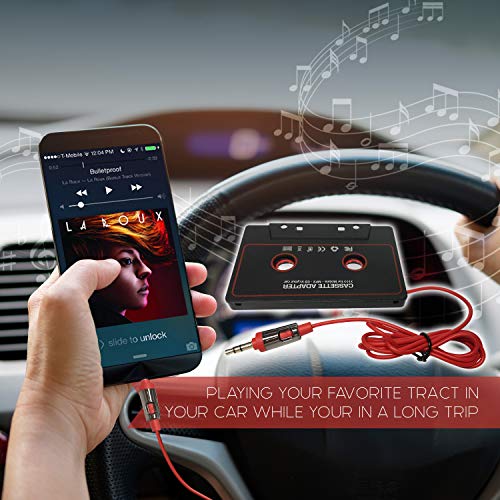 Cerepros Cassette Adapter Audio Stereo 3.5mm Aux Cable Cord to Car Vehicle Radio Deck