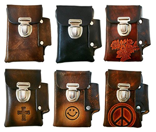 Hand Crafted Leather Cigarette Case, Lighter Pocket, Many Tooled Designs, Free Personalization
