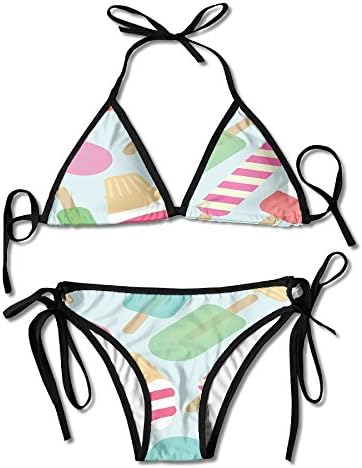 Colourful Ice Cream Women's Triangle Bikini Swimsuits Summer Beach Bikini