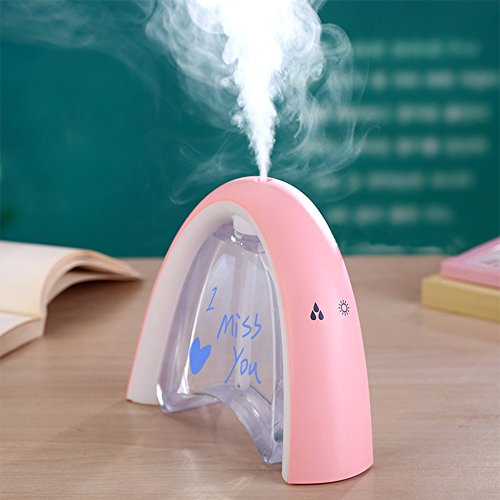 Cool Mist Humidifier Diffuser, Tonyhoney 400ml Ultrasonic Premium Humidifying Unit with Night Light Waterless Auto Shut-off for Office Desktop Home Bedroom Baby Room Yoga Spa. (Macaron Pink)