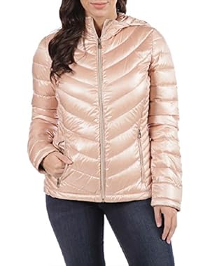 Women's Petite Packable Down Filled Hooded Jacket