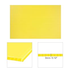 uxcell Corrugated Plastic Sheets,3mm Yellow Blank