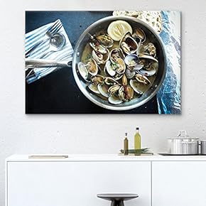 Canvas Wall Art - Seafood of Clams - Giclee Print Gallery Wrap Modern Home Art Ready to Hang - 12x18 inches