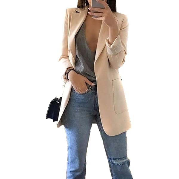 TYQQU Womens Thin Loose Fit Cardigan Lightweight Open Front Blazer