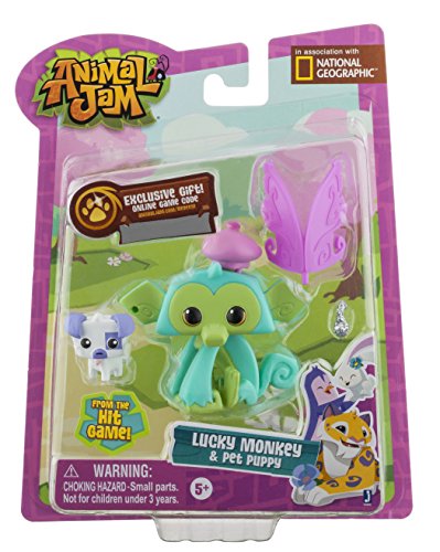 Animal Jam Lucky Monkey & Pet Puppy Mini Figure 2-Pack