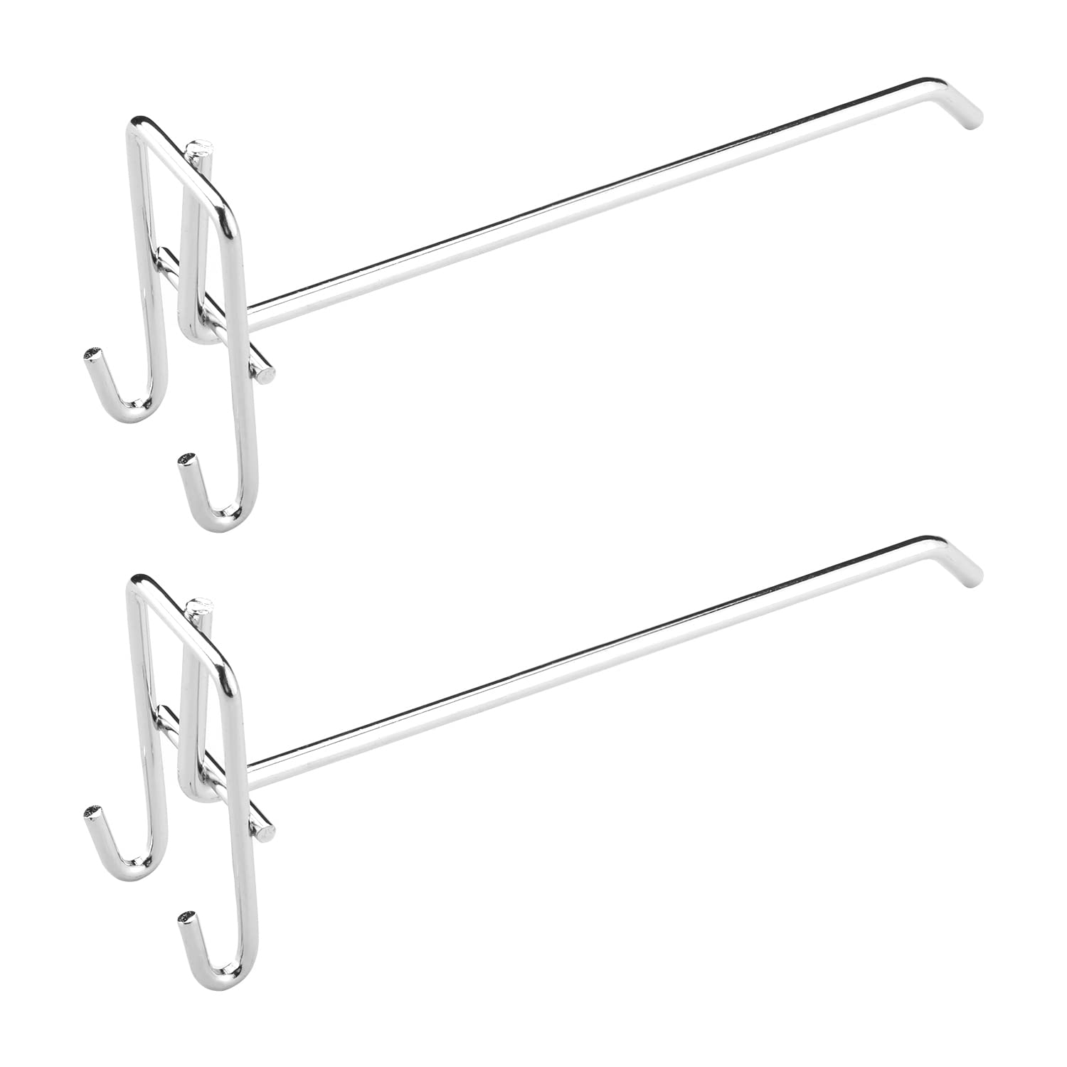 MroMax Pegboard Hook, Display Hooks Grid Wall Bracket for Supermarket, Silver 12Pcs