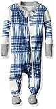 Burt's Bees Baby Baby Boys Wide Buffalo Check Sleeper, Midnight, 12 Months