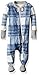 Burt's Bees Baby Baby Boys' Pajamas, Zip Front Non-Slip Footed Sleeper Pjs, 100% Organic Cotton, Midnight Buffalo Check, 12 Months