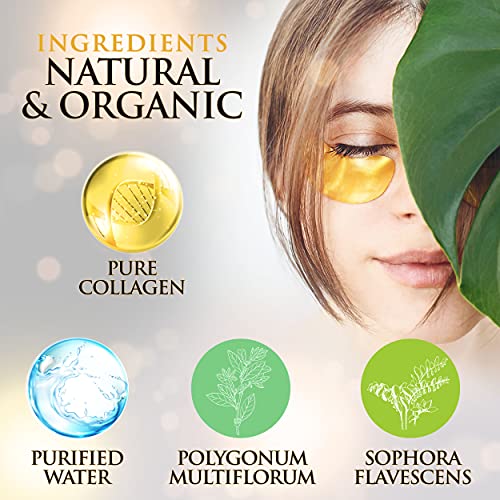 36 Pairs Collagen Under Eye Masks, 24K Gold Under Eye Patches (Reduce