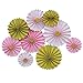 Mybbshower Pink Gold Paper Rosettes Princess Girl Birthday Party Wedding Flower Background Wall Hanging Home Nursery Room Decoration Pack of 9