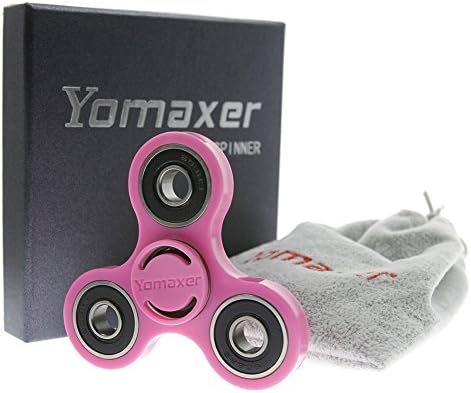 Yomaxer Fidget Spinner,EDC Spinner Toy,Tri-Spinner Fidget Toy Nylon PA Material Hybrid Si3N4 Ceramic Bearing (Red)