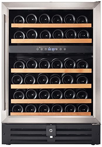 Smith-Hanks-RW145DR-46-Bottle-Dual-Zone-Under-Counter-Wine-Refrigerator-24-Inch-Width-Built-In-or-Free-Standing