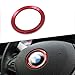 Thor-Inst Steering Wheel Center Decor Logo Ring Trim For BMW New 3 Series 320 GT5 Series X1 X 3 X4 X 5 X6 E46 E30 E34 E36 E39 E53 E60 E90-Multimedia audio button start car sticker(Red)