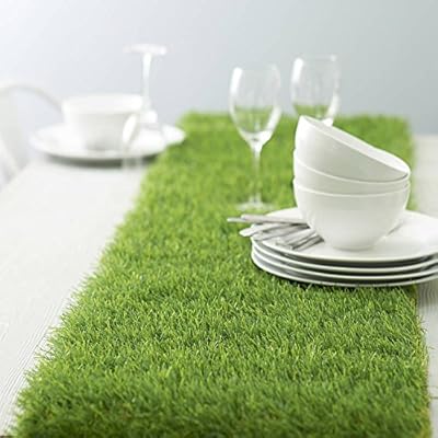 Amazon Com Qyh Grass Table Runner Artificial Grass Tabletop Mat