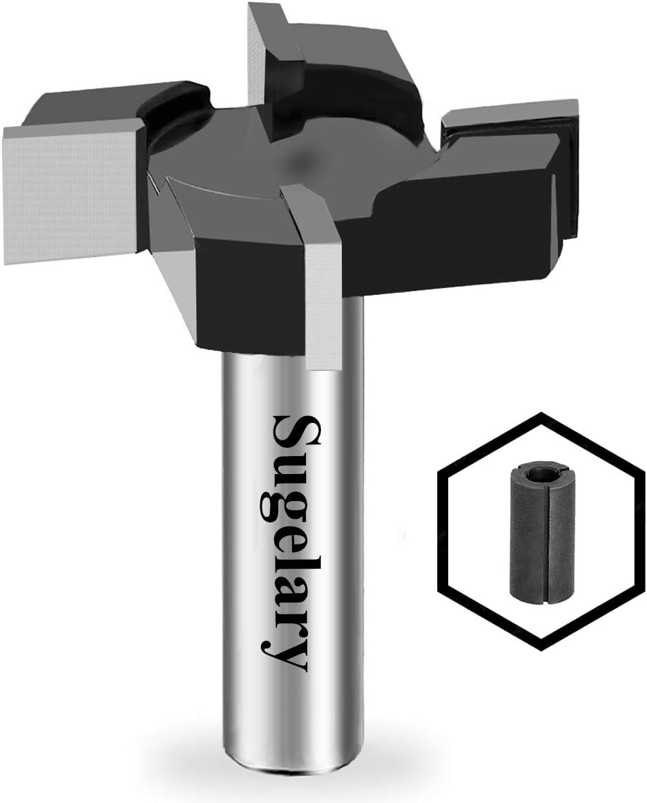 CNC Spoilboard Surfacing Router Bit, 1/2 Inch Shank Carbide Tipped
