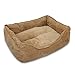 Best Pet Supplies Square Pet Bed - Brown, Small (35 x 28 x 8 inches)