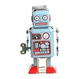 Bettal Tin Metal Vintage Mechanical Clockwork Wind-up Walking Robot Toy Kids Gift Collection