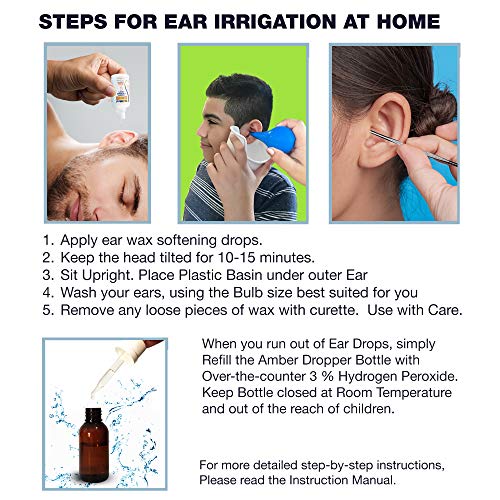EARPROS Ear Wax Removal Tool Kit with Ear Drops, Ear Wash Basin, 2 Bulb