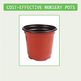 Augshy 40 Pcs 4 Inch Plastic Plant Nursery Pots Red for Seedling Transplanting view 3
