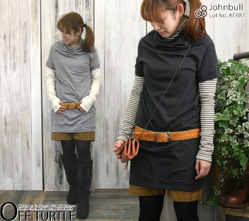 Amazon ジョンブル Johnbull コットンガーゼ天竺オフタートルネック半袖tシャツ カットソー Ac687 レディース F フリーサイズ ブラック 30 Tシャツ カットソー 通販