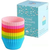 HOOMEET 36 Pack Silicone Molds, Silicone Muffin Cups, Silicone Cupcake Baking Cups, Silicone Cupcake Molds, Reusable Cupcake 