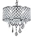 Top Lighting Chrome 4-Light Round Crystal Chandelier Pendant Ceiling Fixture