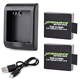 XCSOURCE 1100mAh Rechargeable Li-ion Battery (2-Pack) + Desktop Charger + Micro USB Cable for SJ4000 Sport Camera BC426