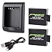 XCSOURCE 1100mAh Rechargeable Li-ion Battery (2-Pack) + Desktop Charger + Micro USB Cable for SJ4000 Sport Camera BC426