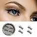 3D Magnetic False Eyelashes - Handmade Magnetic Eyelashes Dual Magnets Reusable Glue-free (1 Pair 4 Pieces) (Black)