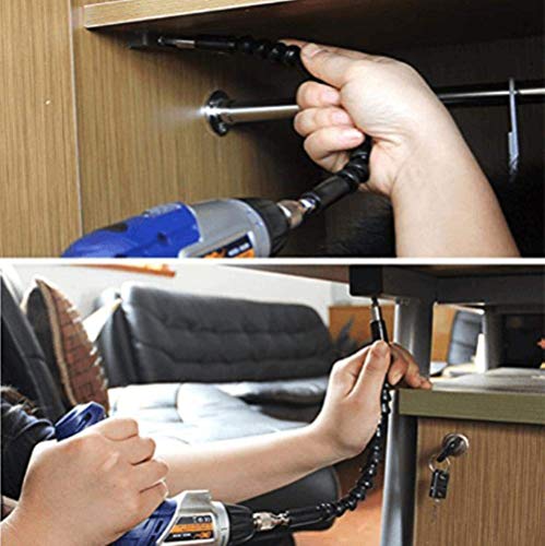 image for KEHOO 2PC Flexible Drill Extension-Magnetic Hex Flexible Shaft, Flexib