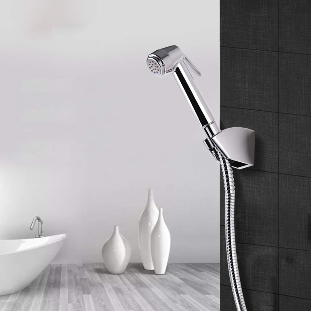 btcus4 Cloth Diaper Sprayer Water Cleaner Bathroom Handheld Bidet Sprayer for Personal Hygiene Cleaning Care Brass Chrome (Chrome)