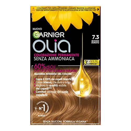 Garnier Olia Permanent Hair Dye, No Ammonia, Natural Origin, Vegan Formula, Golden Blonde