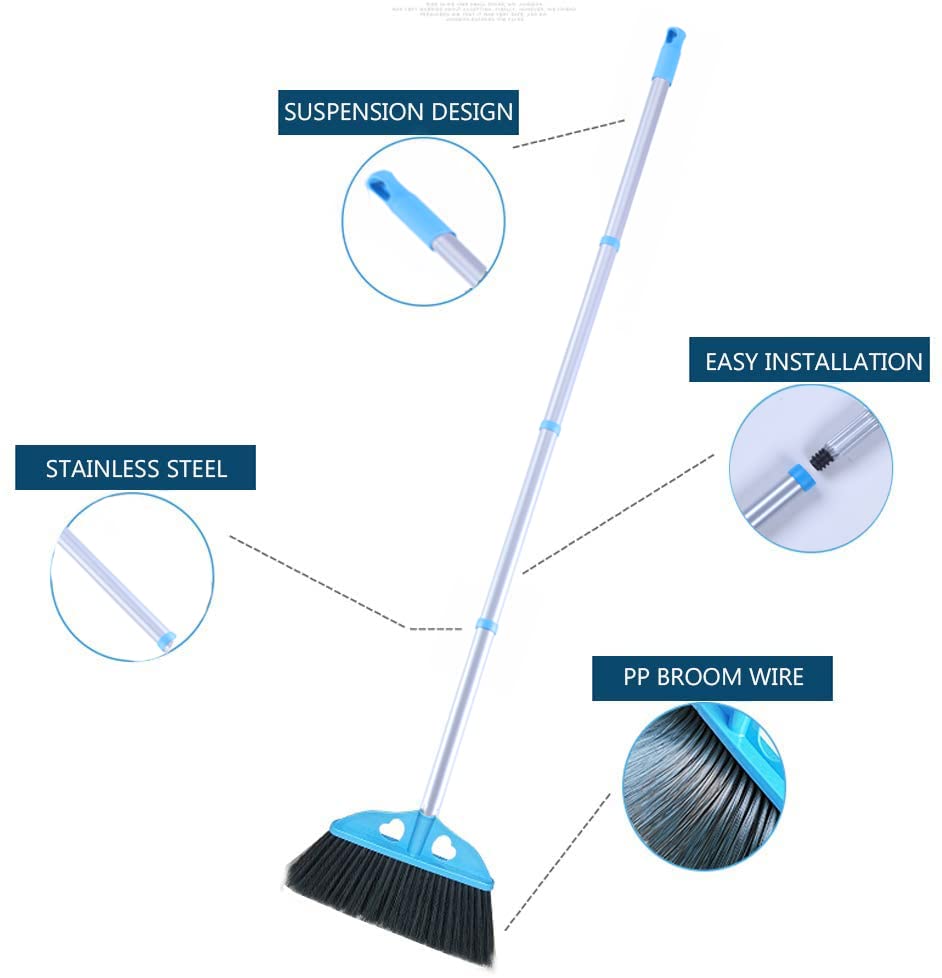 Yocada Heavy-Duty 54-Inch Broom For Commercial & Home Use - Ideal For Outdoor Cleaning, Garage, Kitchen, Office - Pet Hair & Rubbish Removal | Buy Now With Express International Delivery