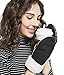LETHMIK Womens Faux Suede Mittens Winter Cute Warm Thick Fleece Lined Gloves Black