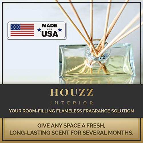 HOUZZ Interior Vanilla Bean Reed Diffuser Refill Oil with Sticks, Home Scent for Living Room, Bathroom and Kitchen, with Vanilla Absolute Essential Oils, Made in The USA - Thumbnail 2