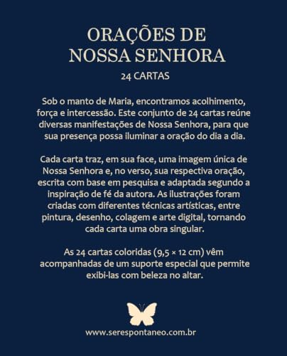 Cartas de Oração Nossa Senhora | Kit com 24 Cartas Devocionais | Espiritualidade, Fé, Presente Religioso e Conexão Interior