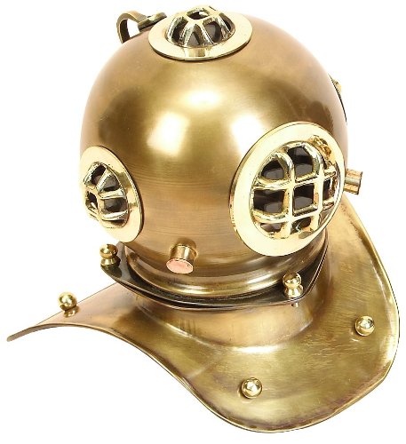 Deco 79 brass diving helmet 8 by 8-inch