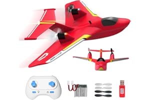 RoofWorld RC Water Plane,RC Airplane for Water Land and Air, Remote Control Airplane Flying Fighter Toys,2.4GHz 6-axis Gyro Stabilizer RTF Glider Aircraft Jet for Kids Adults Beginners Boys (Red)