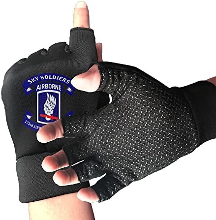 Army 173rd Airborne Brigade - Workout Gloves Anti-Slip Silica Gel Grip Gloves Half Finger Sports Exercise Gloves For Powerlifting, Cross Training, Workout