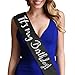 Quality Birthday Party Supplies - Premium GRADE SATIN & Real CRYSTAL Rhinestone Its My Birthday Satin Sash - Party Decorations Black Sash(ItsMyBday RS) BLK
