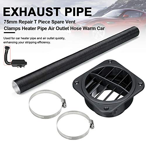 UKSAT 75mm Heater Pipe Duct T Piece Warm Air Outlet Vent for Air Diesel Parking Heater
