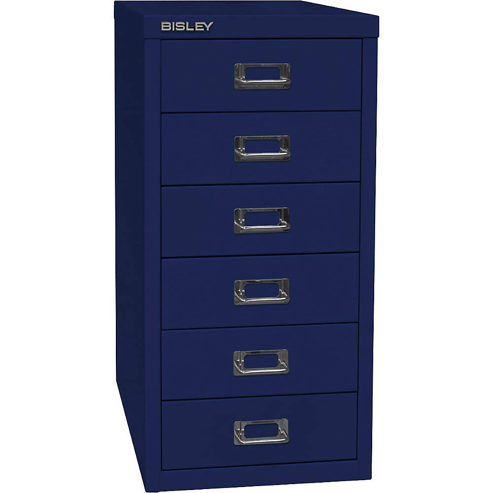 BISLEY MultiDrawerTM-29-Series-A4-6 Drawers, Metal, 639 Oxford Blue, 38 x 27.9 x 59 cm