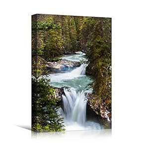 signwin Canvas Wall Art Mountain Waterfalls Landscape Multicolor...
